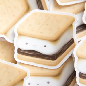 Smore Cute Food Sticker, Cute S&#39;more Sticker for Kawaii Food Lovers