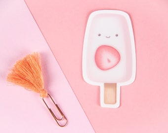Paleta de Fresas Con Crema Sticker, Clear Matte Sticker, Cute Sticker, Kawaii Stationary