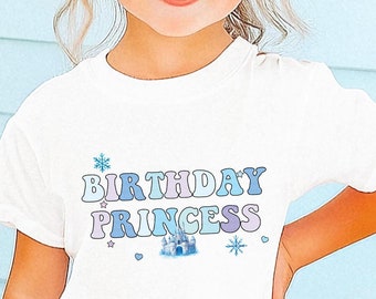 Birthday Princess Shirt, Birthday Girl Ice Blue Magical Happiest Place Cute, Custom Queen Best Girl Mama Gift, Pastel Party Comfort Colors®