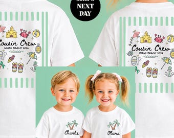 Personalized Cousin Crew Matching Shirt Summer Beach Vacation Family Outfit Cousin Beach Trip Family Tee Custom Summer Trip Family Shirts