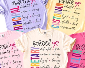 Personalized School Staff Shirt Custom Nurse Counselor Shirt Shirt Assistant Principal Shirt Librarian Faculty Shirt Team Comfort Colors®