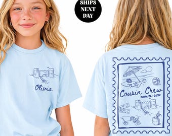 Custom Cousin Crew Shirt Summer Beach Vacation Family Matching Outfit Cousin Beach Trip Family Tee Personalized Summer Trip Family Shirts
