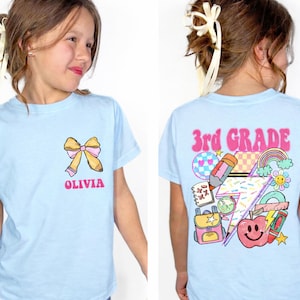 Third Grade Shirt Custom Back To School T-Shirt 3rd Grade T-Shirt Third  Grader Tee Elementary First Day of School Gift for Daughter