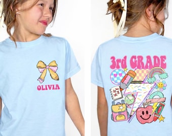 Third Grade Shirt Custom Back To School T-Shirt 3rd Grade T-Shirt Third  Grader Tee Elementary First Day of School Gift for Daughter