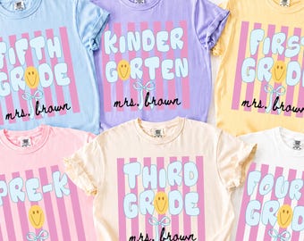 Teacher Team Shirts Back to School Shirt Grade Level Team Tees Teacher Gift First Second Third Fourth Fifth Grade Teacher Comfort Colors®