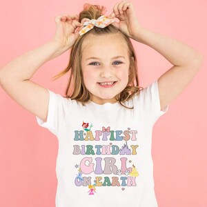 Happiest Birthday Girl Shirt, Magical Place Cute Mouse Ears Princess Tee, Matching Family Trip Sweatshirt, Gift for Kids Toddler Baby Party