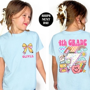 Fourth Grade Shirt Custom Back To School T-Shirt 4th Grade T-Shirt Fourth Grader Tee Elementary First Day of School Gift for Daughter