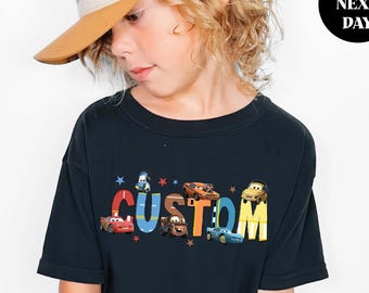 Disney Cars Custom Shirt Personalized Name Cars Matching Sweatshirt Group Disney Shirts Birthday Gift McQueenTee for Boy Son Grandson