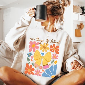 Felpa con cappuccio per insegnante dei 100 giorni di scuola, maglietta retrò per il 100° giorno di scuola, regalo per insegnante per la celebrazione dei cento giorni di scuola, taglia comoda