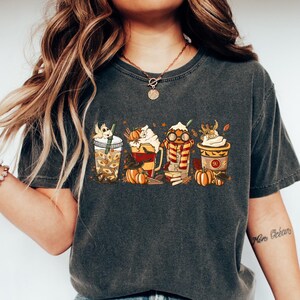 Fall Coffee Matching Shirt, Cute Halloween Pumpkin Spice Lover Sweatshirt, Latte PSL Thanksgiving Mom Family Matching Tee Comfort Colors®