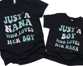Custom First Mother's Day Grandma and Me Shirt, Matching Nana Grandson Sweatshirt, Mini Mimi Outfit, First New Granny Gift Baby Boy Grandkid