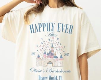 Happily Ever After Bachelorette Shirt, Custom Bridal Party Sweatshirt, Happiest Place Kingdom Girl Trip Florida Bach Weekend Comfort Colors®