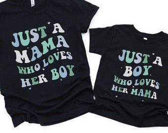 Custom First Mother's Day Mommy and Me Shirt, Matching Mother Son Sweatshirt, Mama Mini Outfit, First New Mom Gift Baby Boy Grandson Nephew