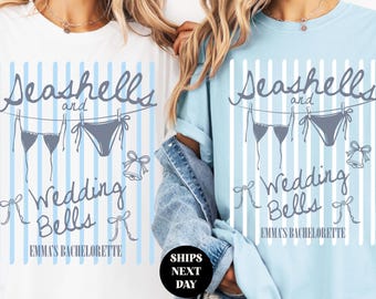 Personalized Bachelorette Party Seashell Wedding Bell Bachelorette Shirt Custom Beach Bachelorette Personalized Coastal Tee Comfort Colors®