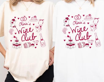 Custom Wine Bachelorette Party Shirt, Personalized Club Merch Tasting T-Shirt, Bridesmaid Napa Valley Bachelorette Trip Tee Comfort Colors®