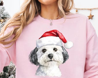 Bichon Frise Christmas Sweatshirt Custom Dog Breed Shirt Holiday Pet Gift Dog Owner Holiday Pet Top Merry Bichon Frise Dog Mom T-shirt