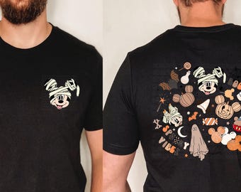 Camiseta de Halloween de Disney, sudadera de Mickey y sus amigos, camiseta retro de Minnie espeluznante, camiseta familiar de Halloween de Disney personalizada 2026