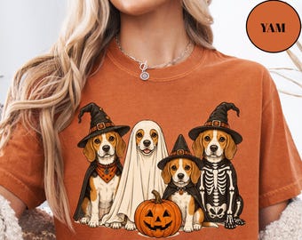 Camiseta de Halloween para Beagle Camiseta de Halloween para Mamá Perruna Sudadera de Perro Fantasma Regalo para Perro Calabaza Camiseta Personalizada de Halloween Regalo para Perro Comfort Colors®