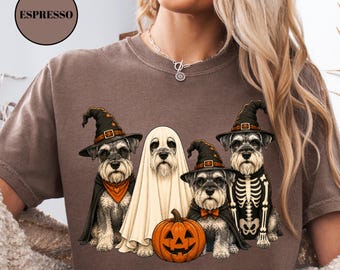 Camiseta de Halloween para Schnauzer Miniatura Camiseta de Halloween para Mamá Perruna Sudadera de Perro Fantasma Regalo para Perro Calabaza Regalo Personalizado de Halloween para Perros Comfort Colors®