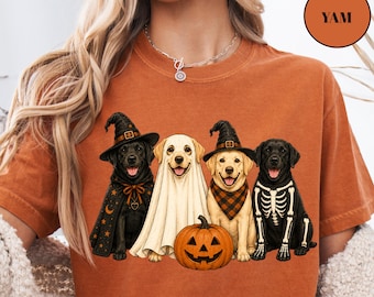 Camiseta de Halloween con Labrador Retriever Sudadera de Halloween para Mamá Perra Fantasma con Perro Regalo Sudadera personalizada de raza de perro de Halloween Spooky Comfort Colors®