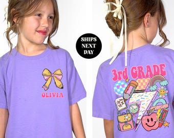 Third Grade Shirt Custom Back To School T-Shirt 3rd Grade Tee Third Grader Tshirt First Day of School Gift for Daughter Comfort Colors®