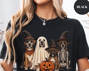 Camiseta de bóxer de Halloween Sudadera de Halloween para mamás perrunas Sudadera de perro fantasma Regalo para perros Sudadera personalizada de raza de perro de Halloween Comfort Colors®