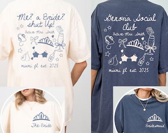 Custom Princess Diaries Bachelorette Party Shirt, Personalized Genovia Bach Tshirt, Me Bride Shut Up Bridal Matching Tee Comfort Colors®