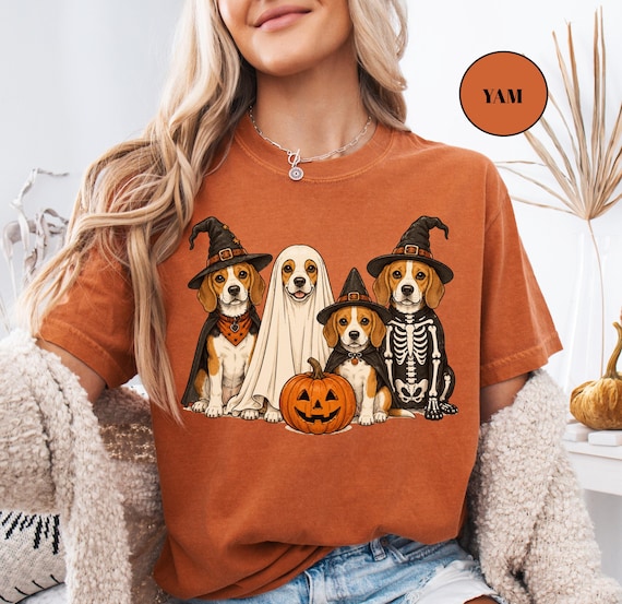 Halloween Beagle Shirt Halloween Dog Mom Tee Ghost Dog Sweatshirt Pumpkin Dog Gift Halloween Custom TShirt Dog Gift Comfort Colors®