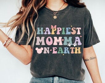 Happiest Momma On Earth Shirt, Matching Mouse Ear Tee, Mama Family Trip T-Shirt, Sweatshirt For Mom, Mothers Day Gift Plus Comfort Colors®