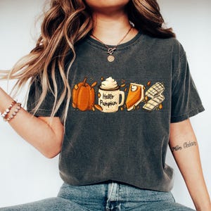 Fall Coffee Matching Shirt, Cute Halloween Pumpkin Spice Lover Sweatshirt, Latte PSL Thanksgiving Mom Family Matching Tee Comfort Colors®