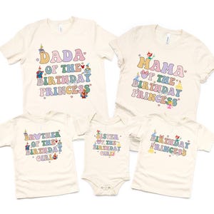 Custom Birthday Princess Family Shirt, Magical Happiest Place Mouse Gift Personalized Mom Dad Party Vacation Gift for Kid Toddler Baby Youth