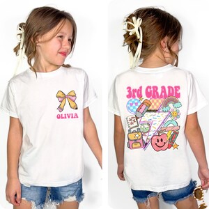 Third Grade Shirt Custom Back To School T-Shirt 3rd Grade T-Shirt Third Grader Tee Elementary First Day of School Gift for Daughter image 2