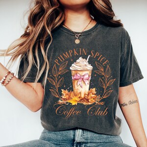Fall Pumpkin Spice Matching Shirt, Cute Halloween Coffee Lover Sweatshirt, Latte PSL Thanksgiving Mom Family Matching Tee Comfort Colors®