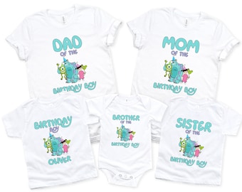 Birthday Boy Monster Shirt, Custom Party Tee, Personalized Son Grandson Nephew Family T-Shirt Outfit Cute Bday Toddler Kid Youth Gift