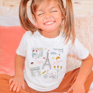 Paris Shirt Youth Toddler Kids, Eiffel Tower Tee, Europe Travel Trip Clothing, Girl Boy Paris Tee, Paris Tees, Paris Skyline, Je Taime Baby