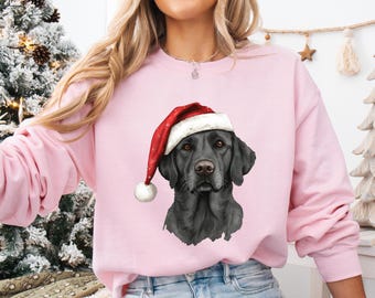 Black Labrador Christmas Sweatshirt, Custom Dog Shirt, Holiday Pet Lover Gift