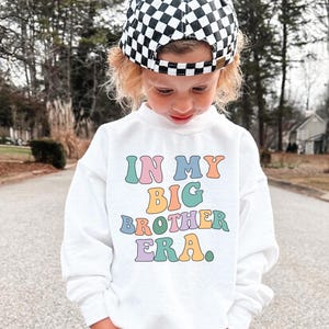 In My Big Brother Era Sweatshirt, Boys T-Shirt Big Brother Announcement Shirt, Toddler Lil Big Bro Matching Sibling Tee, Baby Reveal Gift