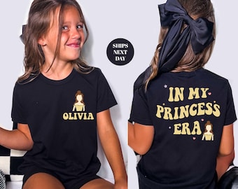 Custom Princess Name Shirt, Disney Princesses Sweatshirt Princess Personalized Birthday Sweater  Family Trip Birthday Girl Tee