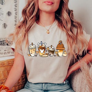 Fall Coffee Matching Shirt, Cute Halloween Pumpkin Spice Lover Sweatshirt, Latte PSL Thanksgiving Mom Family Matching Tee Comfort Colors®