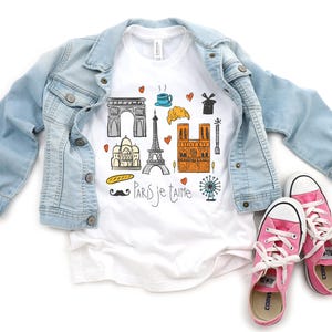 Paris Shirt for Kids, Eiffel Tower Travel Clothing T-Shirt, Daughter Son French Sweatshirt, Europe Parisian Skyline, Baby Toddler Youth Gift
