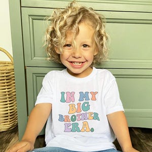 In My Big Brother Era Shirt, Boys T-Shirt Big Brother Announcement Sweatshirt, Toddler Lil Big Bro Matching Sibling Tee, Baby Reveal Gift