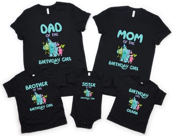Birthday Girl Monster Shirt, Custom Party Tee, Personalized Daughter Granddaughter Family T-Shirt Outfit Cute Bday Toddler Kid Youth Gift