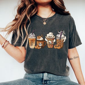 Fall Pumpkin Season Shirt, Cute Halloween Pumpkin Spice Lover Sweatshirt, Latte PSL Thanksgiving Mom Family Matching Tee Comfort Colors®