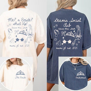 Custom Princess Diaries Bachelorette Party Shirt, Personalized Genovia Bach Tshirt, Me Bride Shut Up Bridal Matching Tee Comfort Colors®