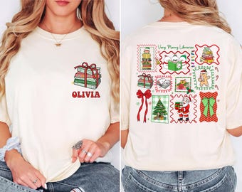 Custom Librarian Christmas Shirt, Personalized Library Sweatshirt, Book Lover Holiday Gift