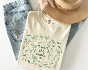 Respect Locals Shirt, Cute Mountain Animal Graphic Tee,  Wildlife Nature Sweatshirt, Christmas Gift for Animal Lovers Comfort Colors®