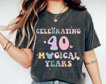 Magical Birthday 40th Custom Shirt, Magical Happiest Place Mouse Ear Personalized Colorful, 40 Best Day Ever BDAY Gift for Her, Pastel Party