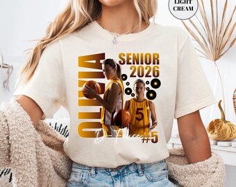Custom Basketball Shirt Senior Basketball Sweatshirt Senior Night Tee Senior 2026 T-shirt Basketball Gift D-fence Shirt