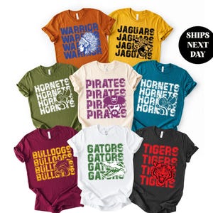 Mascot Custom Tee, High School College Football, Baseball Pennant, Personalized High School Sweatshirt, Softball T-Shirt Tee Comfort Colors®