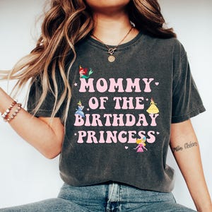 Mommy of Birthday Princess Shirt, Magical Happiest Place Cute Mouse Ear Comfort Girl Tee, Custom Mama Best BDAY Mom Gift, Pastel Squad Party